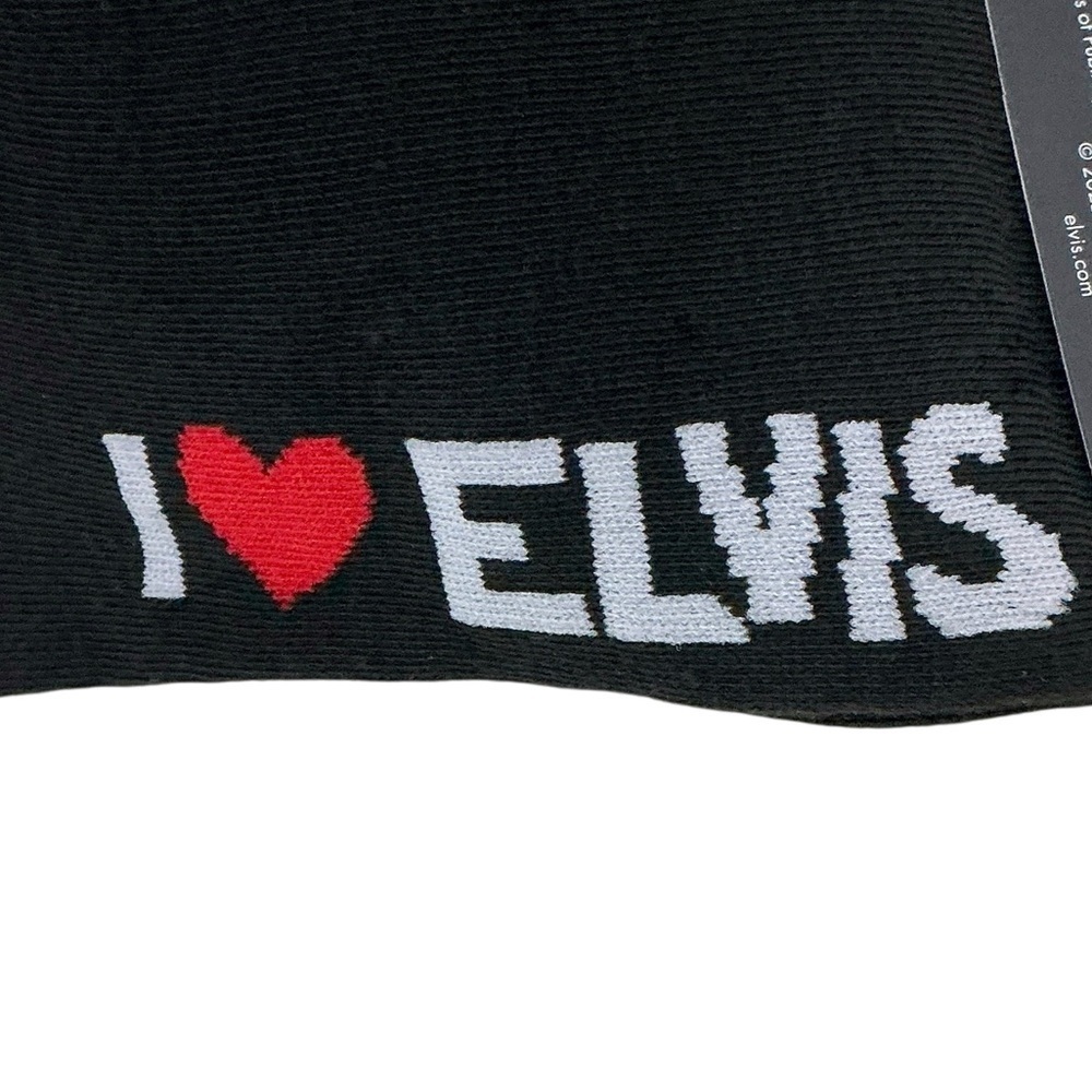 Elvis Presley Men’s Socks Novelty Mid Calf Red Heart Black Unisex One Size NEW - Picture 4 of 15
